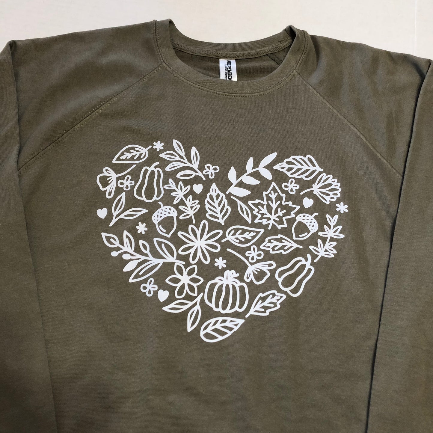 Fall Icons Olive Green Pullover, Sweatshirt