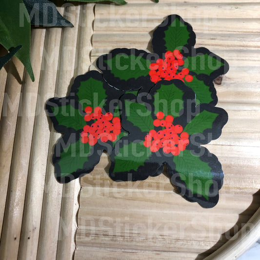 Christmas Holly Vinyl Sticker