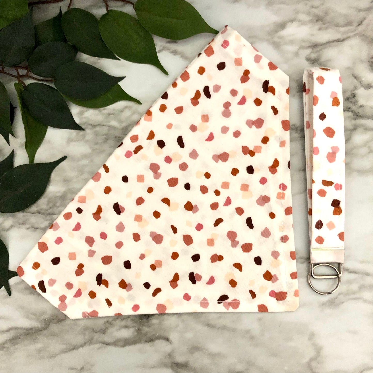 Mauvey Terrazzo Print Fabric Pet Bandana