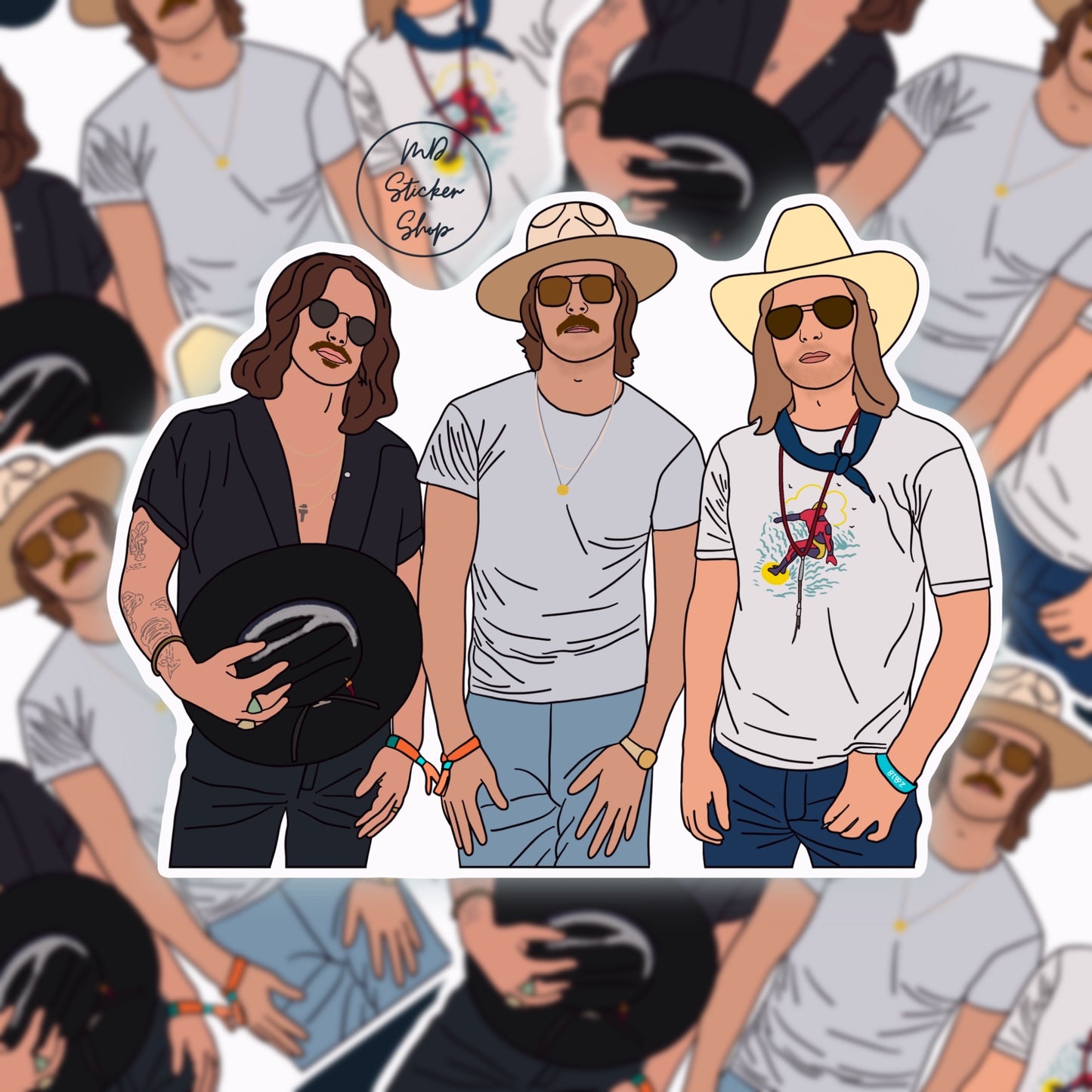 Midland Country Band Silhouette Vinyl Sticker