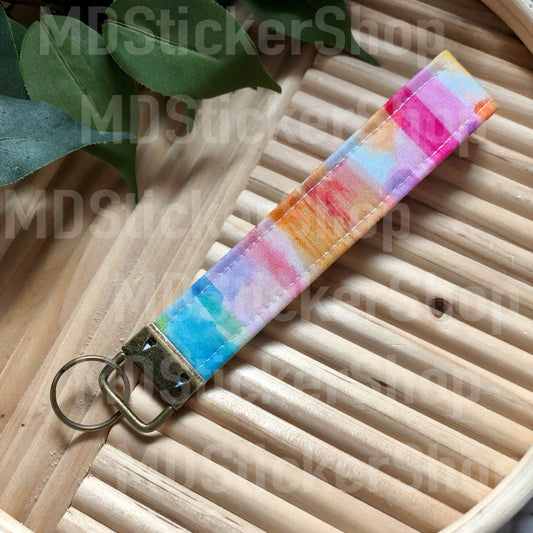 Watercolor Swatch Print Fabric Keychain