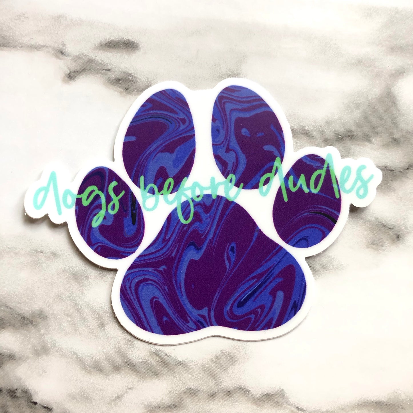 Dogs Before Dudes Paw Print Vinyl Sticker