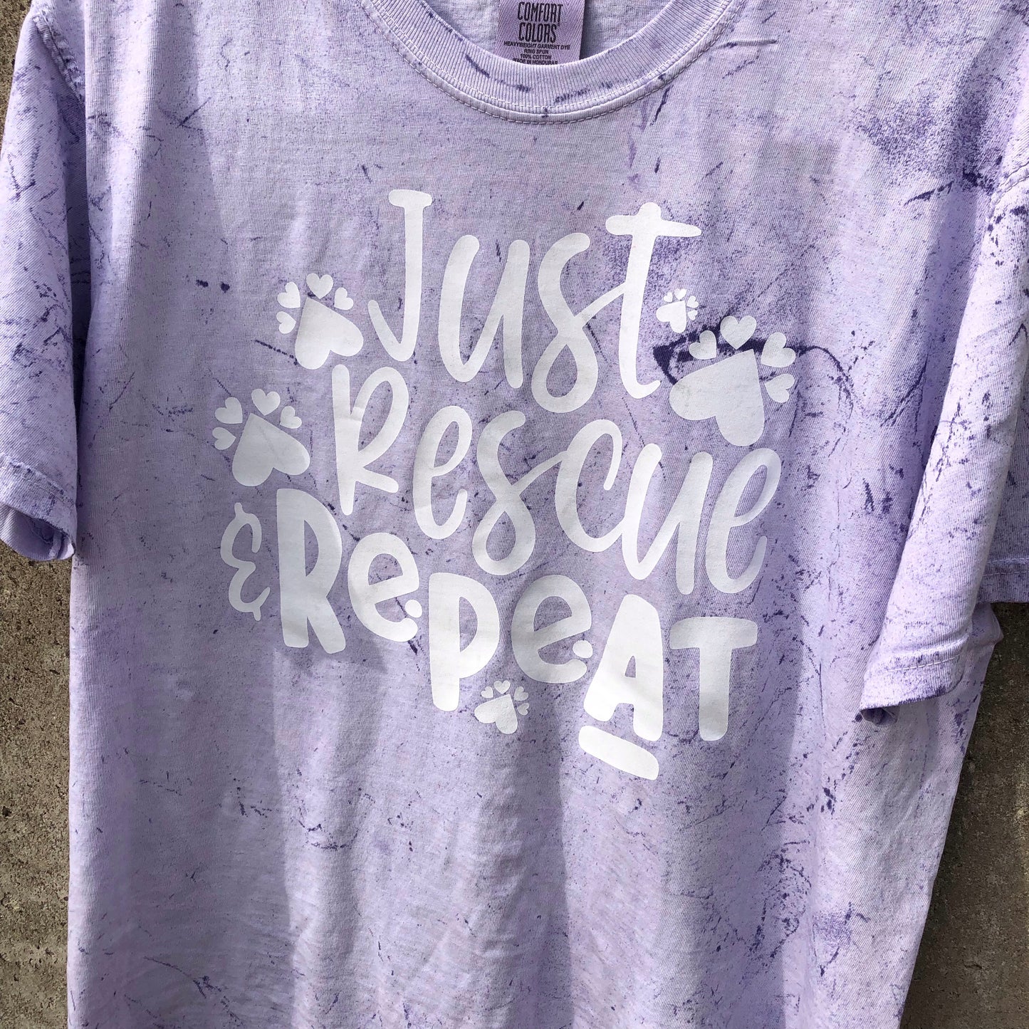 Just Rescue Repeat Purple Color-blast Shirt