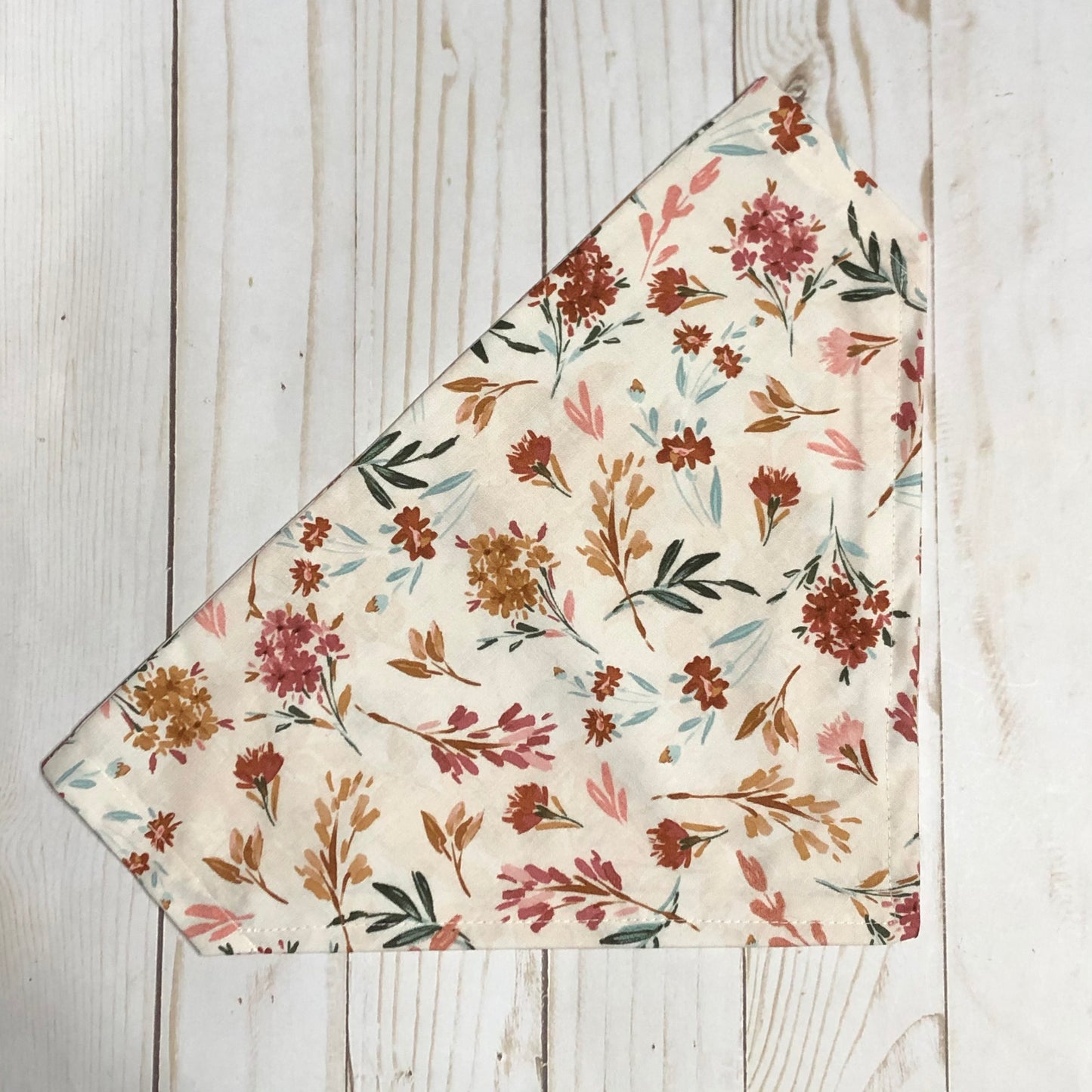 Mauve Floral Fabric Pet Bandana