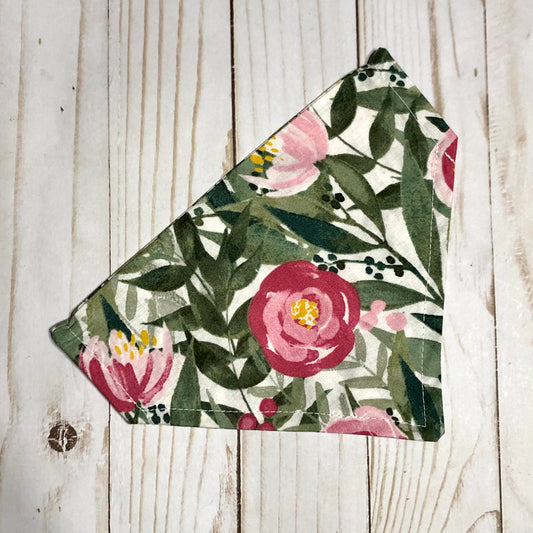Floral Garden Print Fabric Pet Bandana