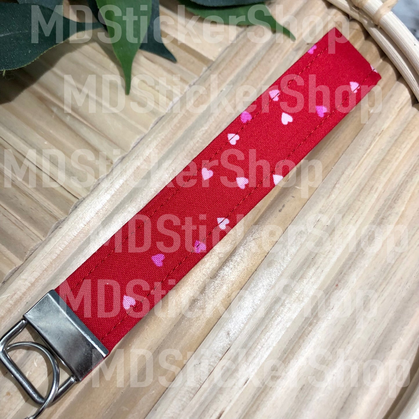 Red Sweetheart Print Fabric Keychain