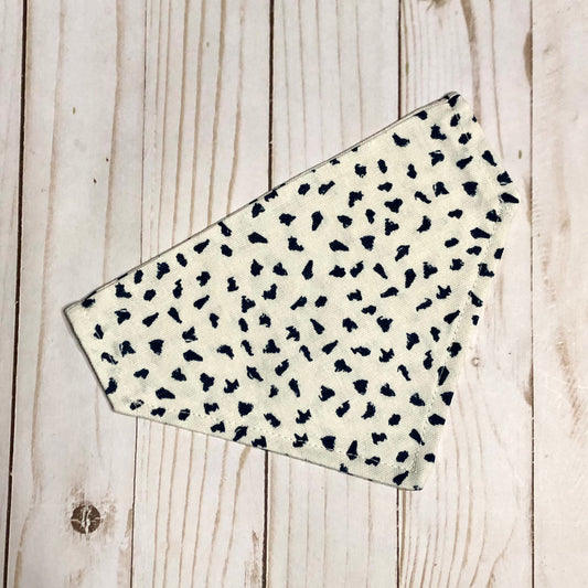 Dark Navy Splotches Print Fabric Pet Bandana