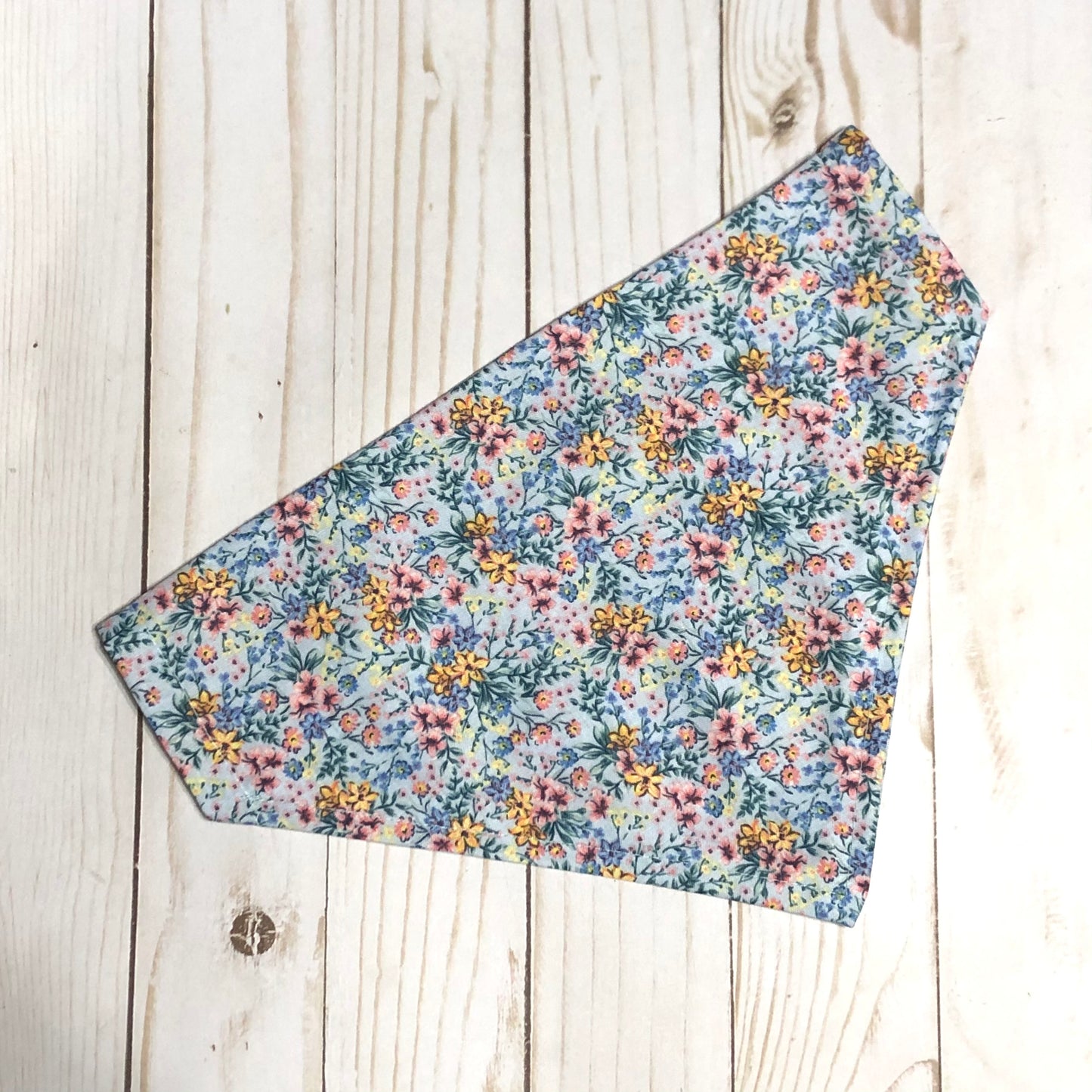 Tiny Blue Floral Print Fabric Pet Bandana