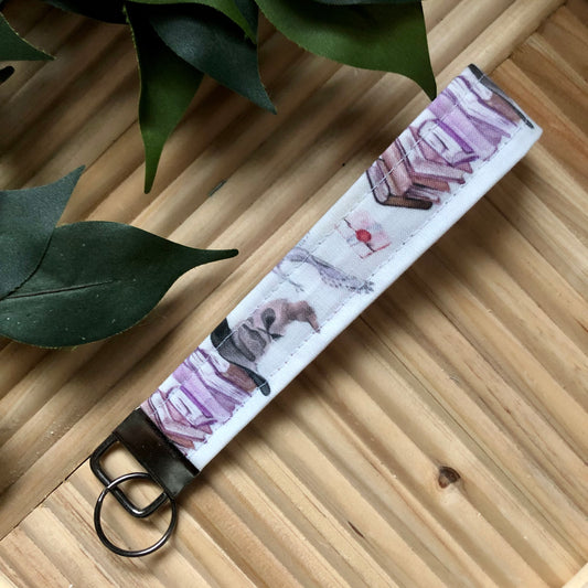 Harry Potter Sorting Hat Print Fabric Wristlet Keychain, Key Fob