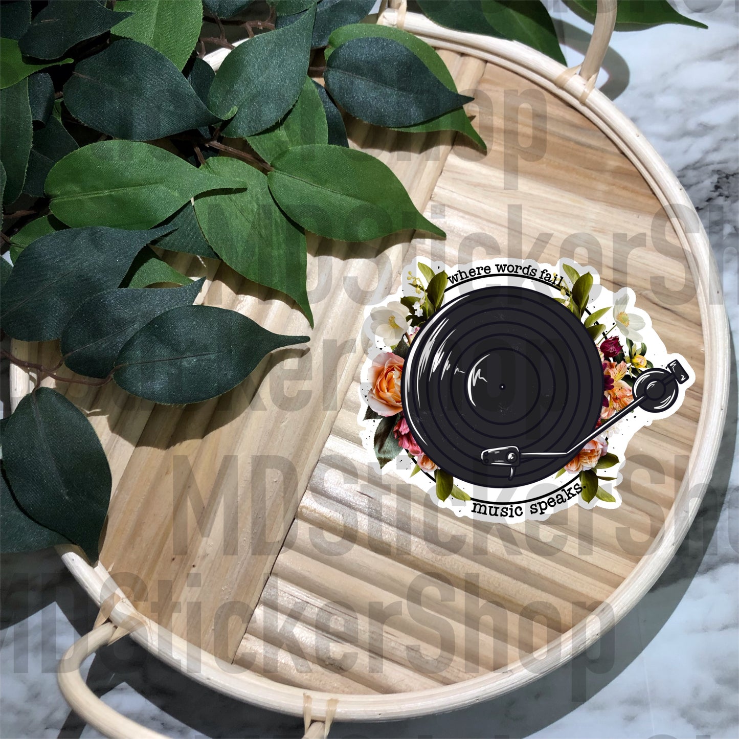 Where Words Fail Music Speaks Vinyl Sticker