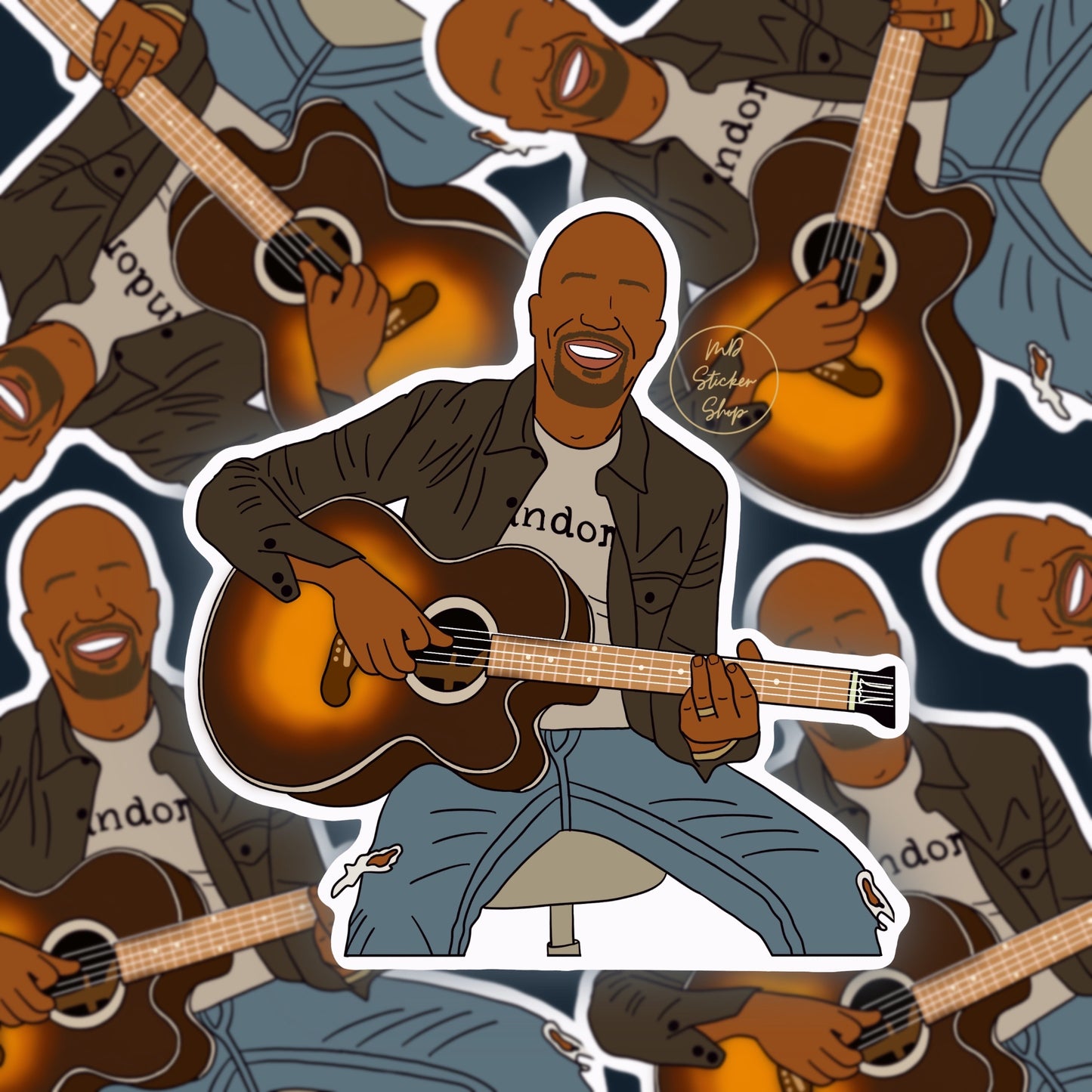 Darius Rucker Silhouette Sticker
