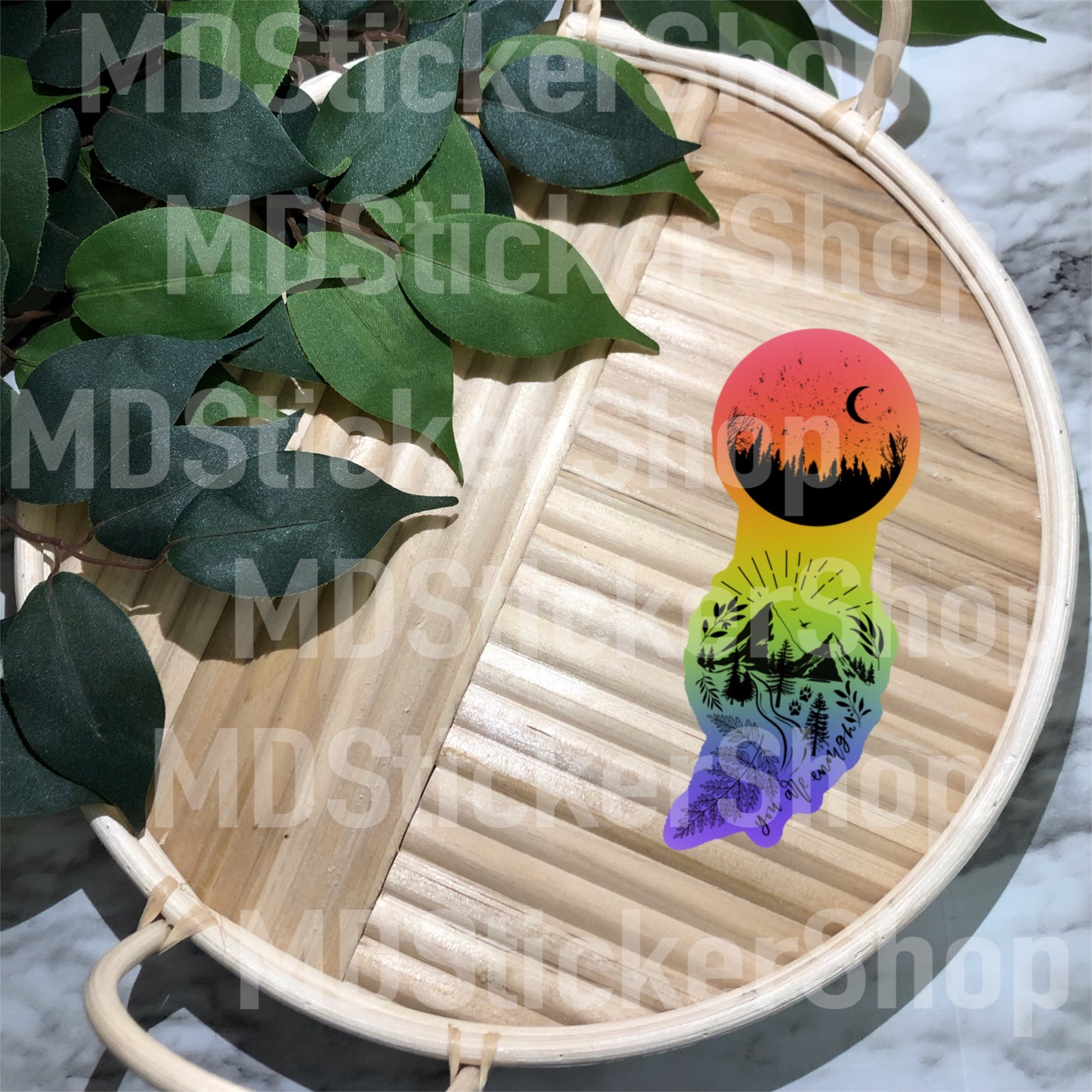 You Are Enough Nature Semi Colon Vinyl Sticker