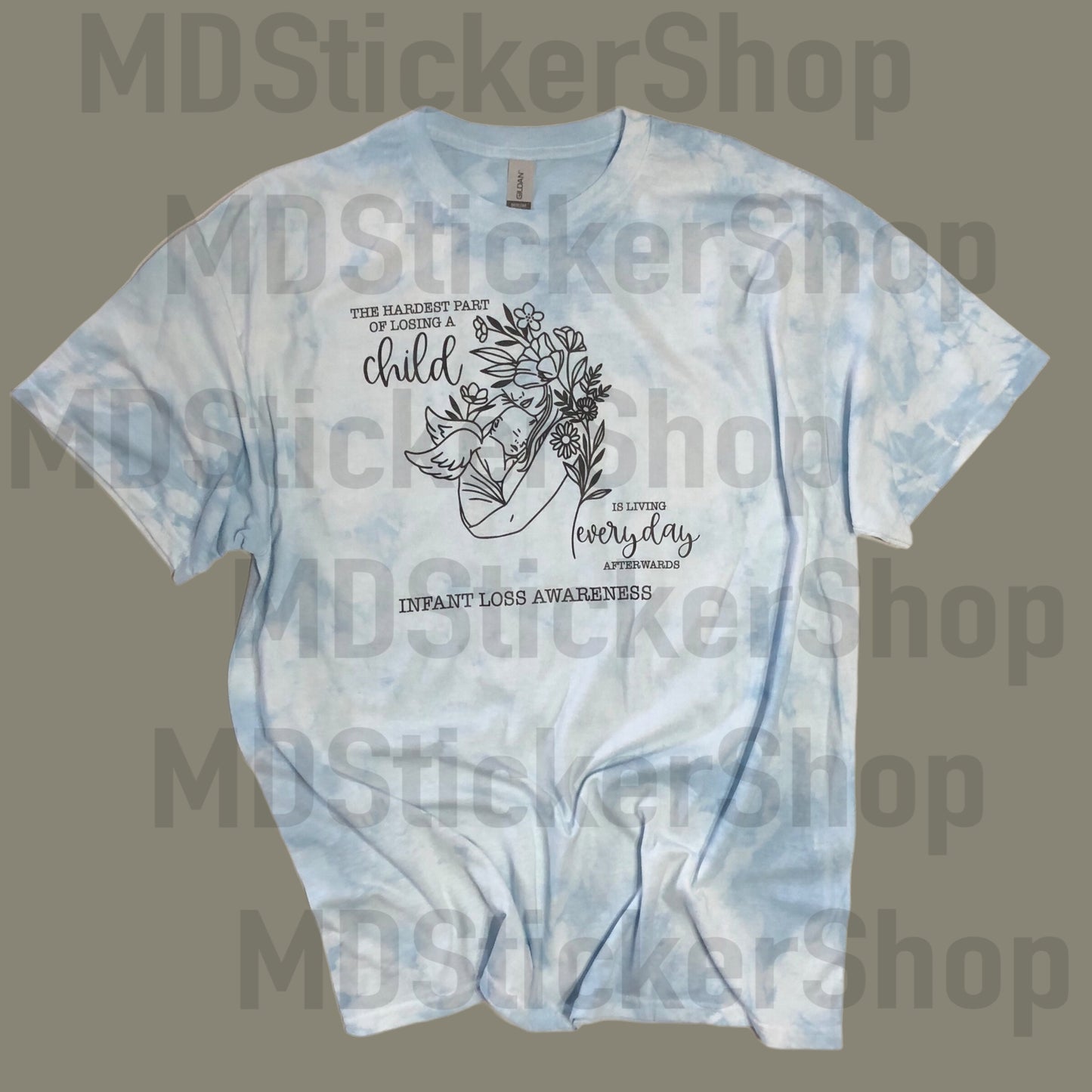 Infant Loss Awareness Blue Tie Dyed Tee