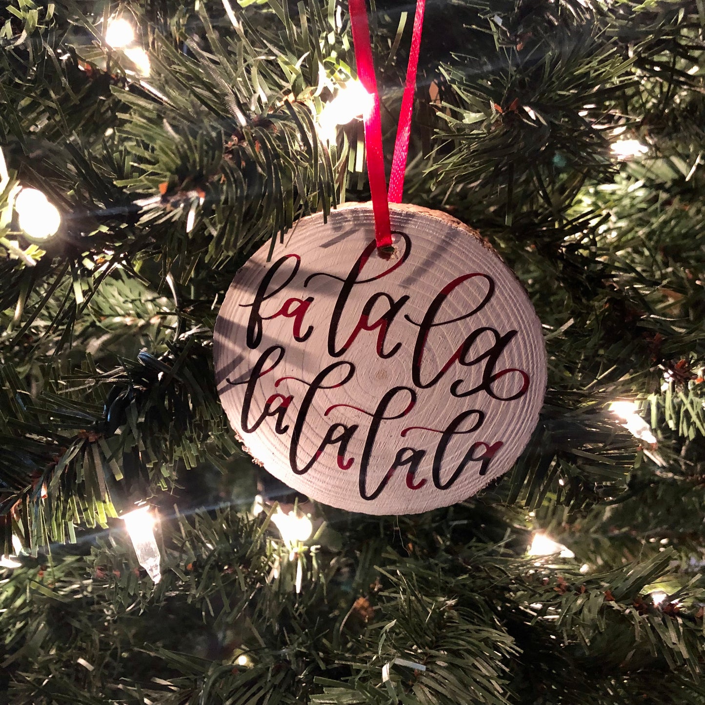 Fa La La La La La La Wood Ornament