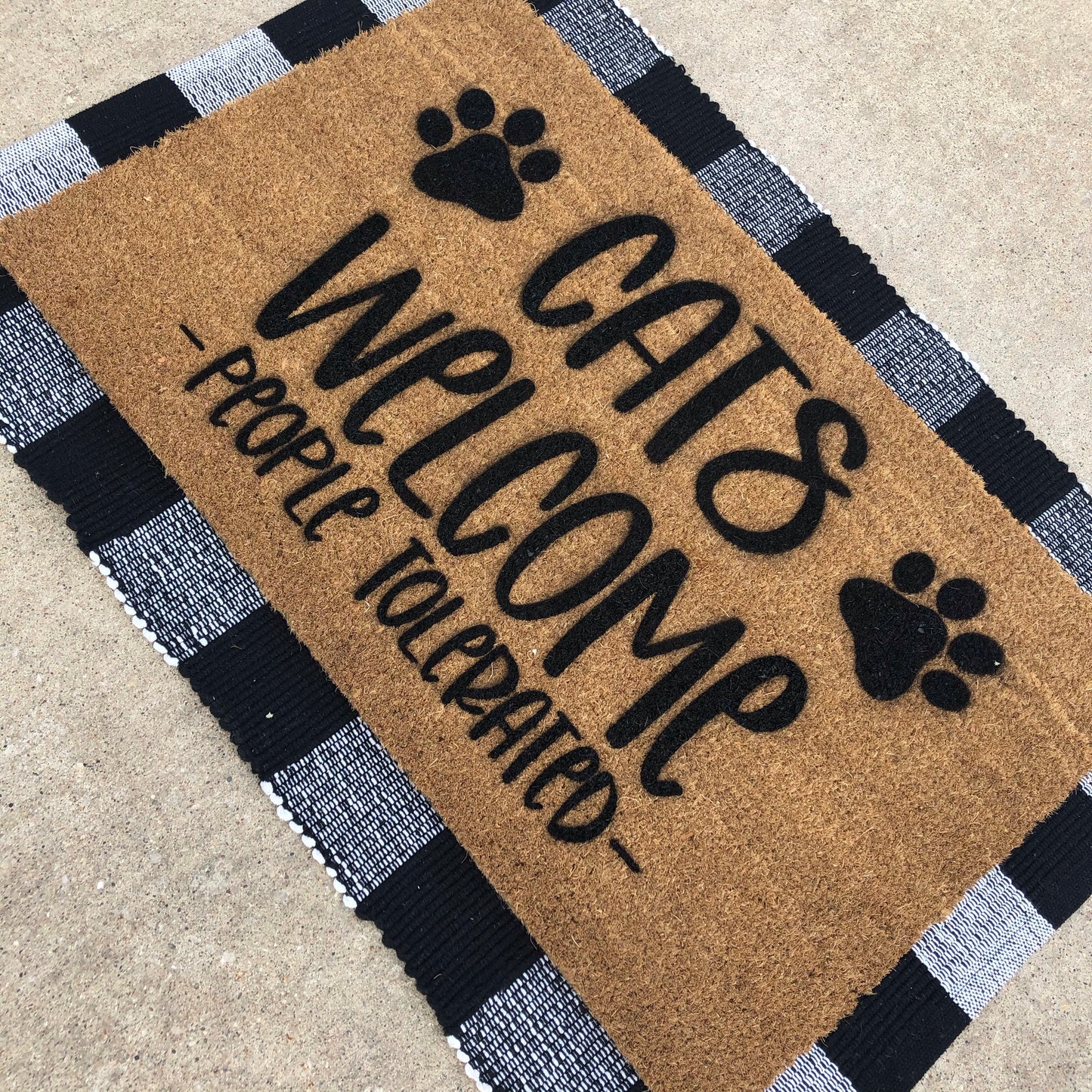 Cats Welcome People Tolerated Doormat