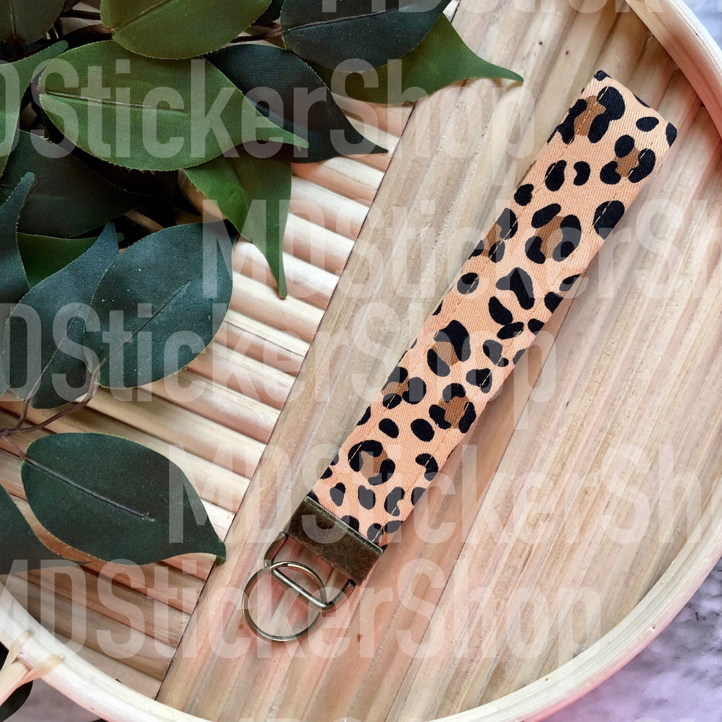 Bold Cheetah Print Fabric Keychain