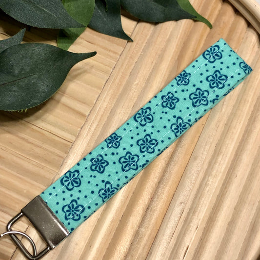 Lorelai Ditsy Floral Print Fabric Wristlet Keychain, Key Fob