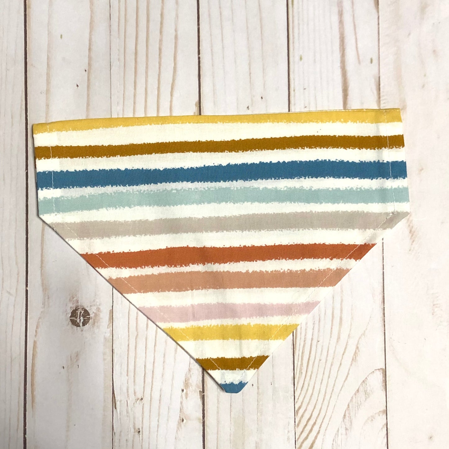 Fall Stripe Print Fabric Pet Bandana