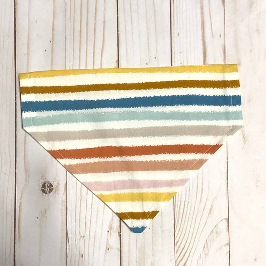 Fall Stripe Print Fabric Pet Bandana