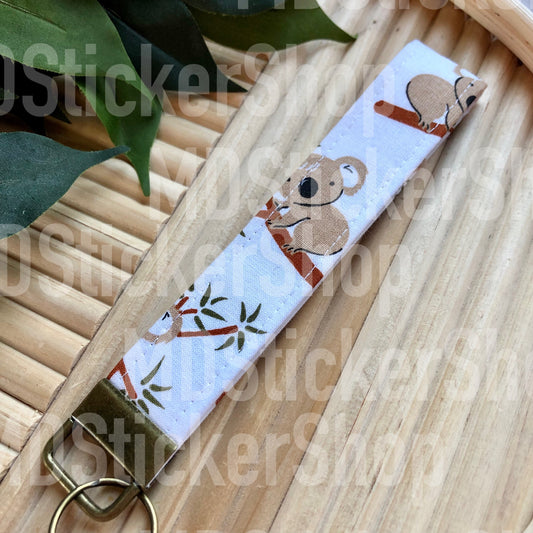 Koala Print Fabric Keychain