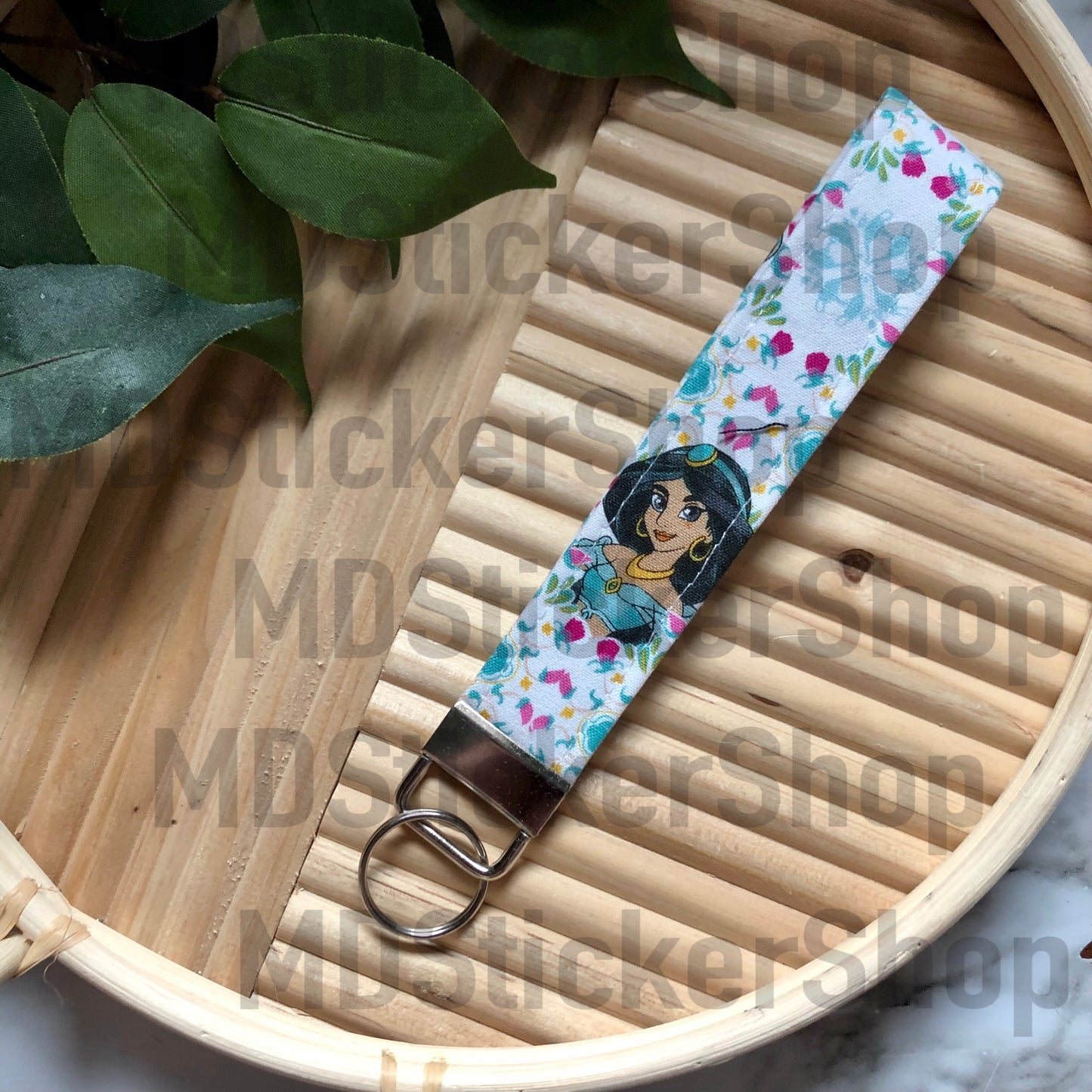 Jasmine Print Fabric Keychain