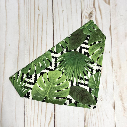 Tropical Leaves Fabric Pet Bandana