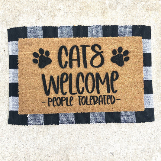 Cats Welcome People Tolerated Doormat