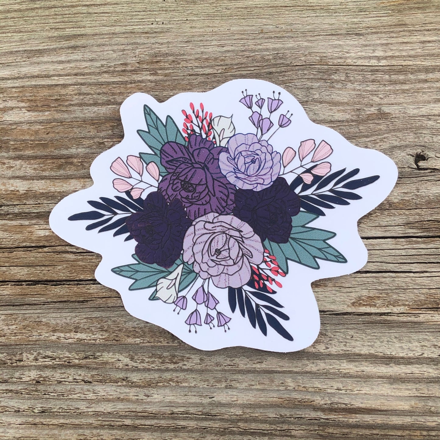 Purple Floral Bouquet Sticker