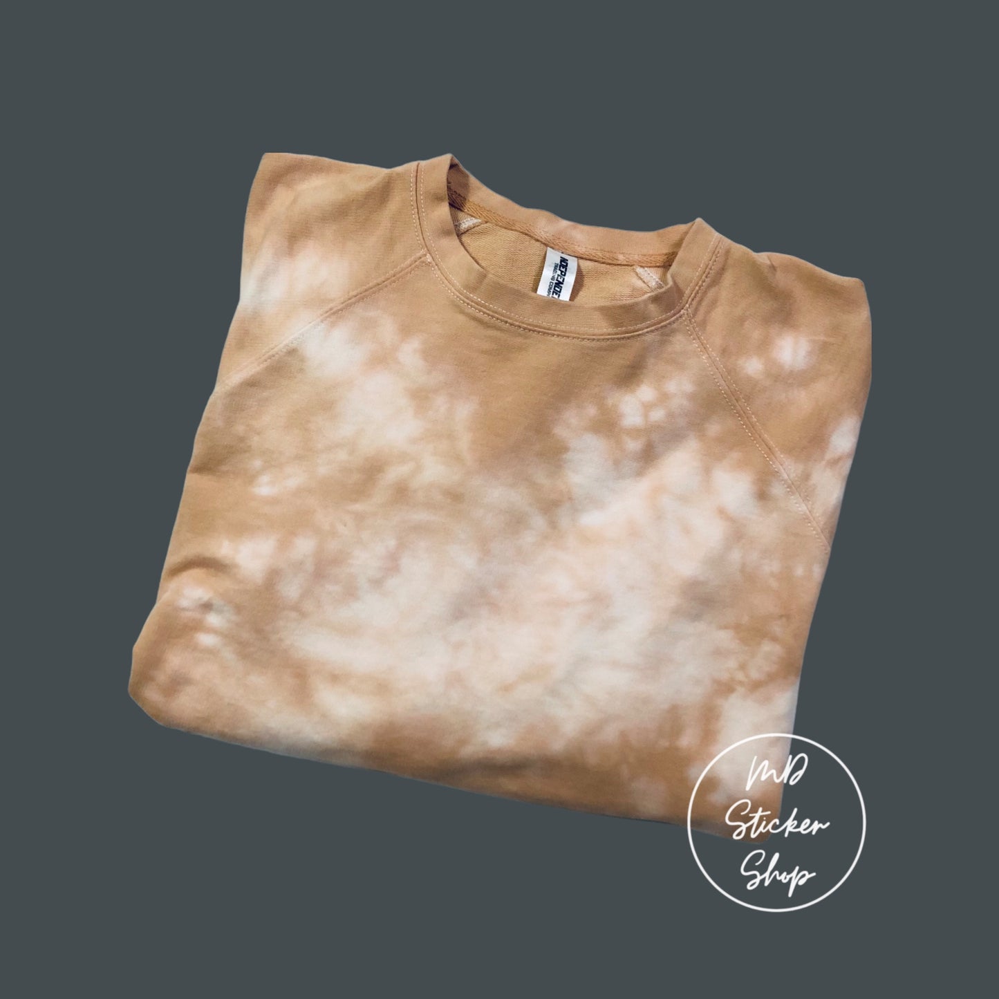 Caramel Tie Dye Blank Crewneck Sweatshirt