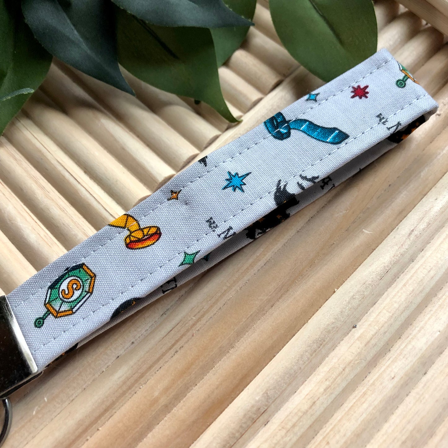 Harry Potter House Print Fabric Wristlet Keychain, Key Fob