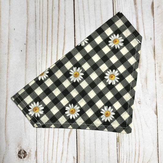 Daisy Check Fabric Pet Bandana