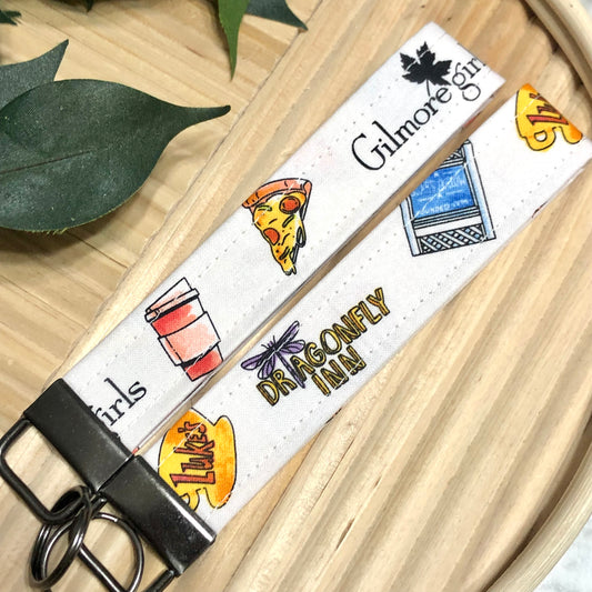Gilmore Girls Icons Print Fabric Wristlet Keychain, Key Fob