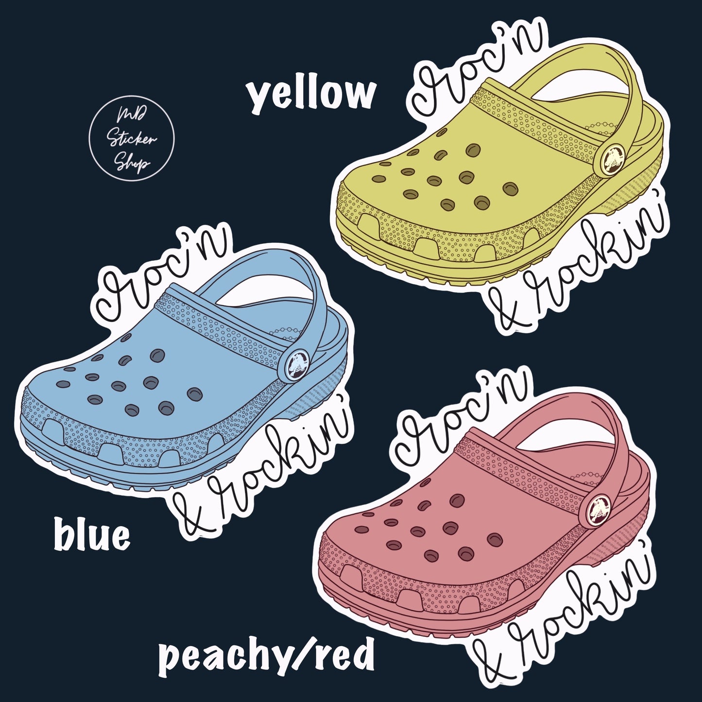 Croc’n & Rockin’ Crocs Vinyl Sticker