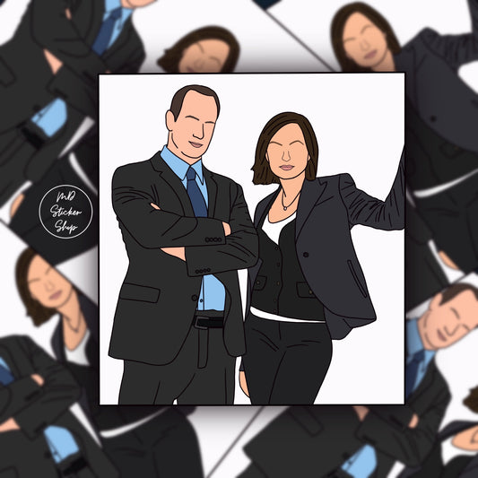 Elliott Stabler and Olivia Benson Silhouette Vinyl Sticker