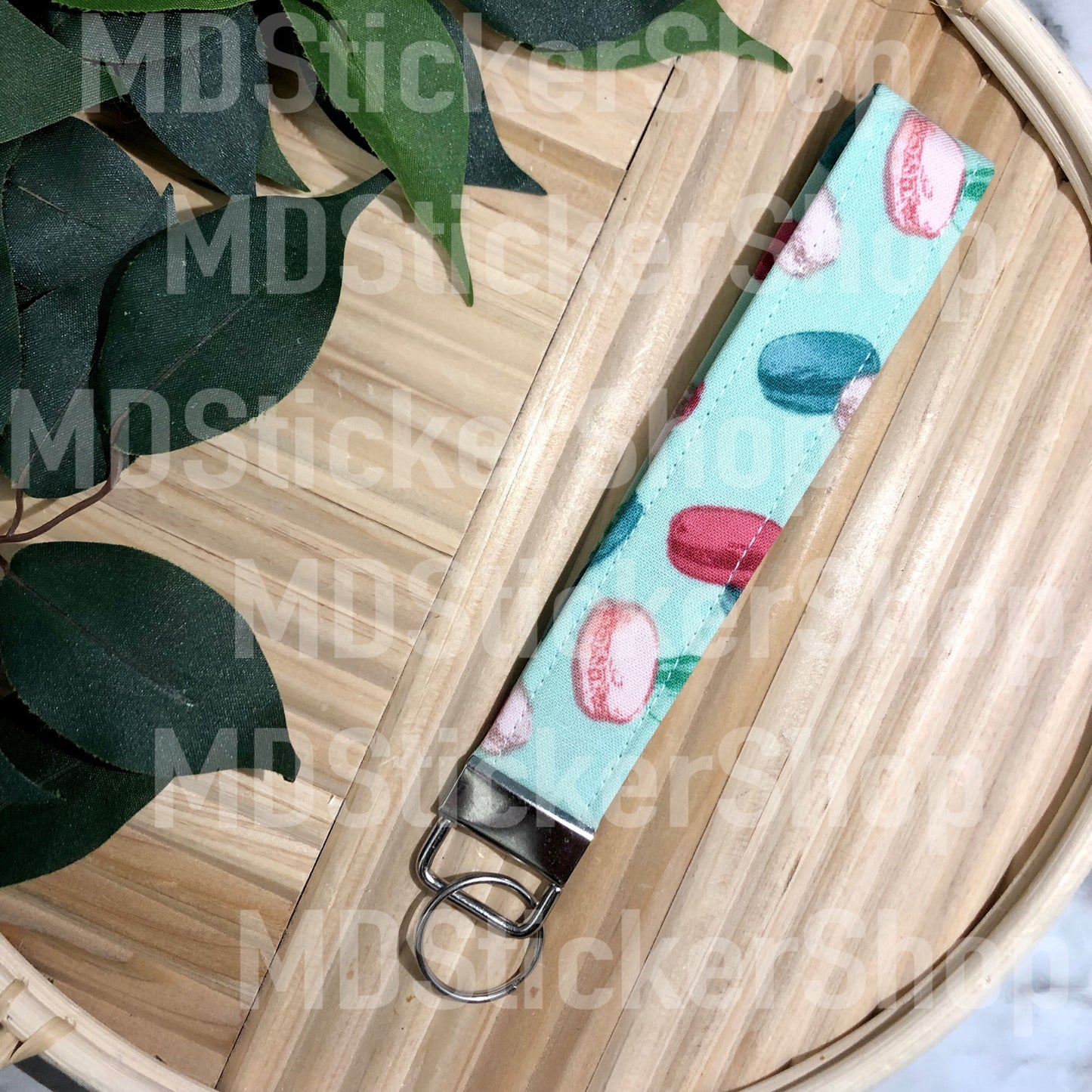 Macaroon Print Fabric Keychain