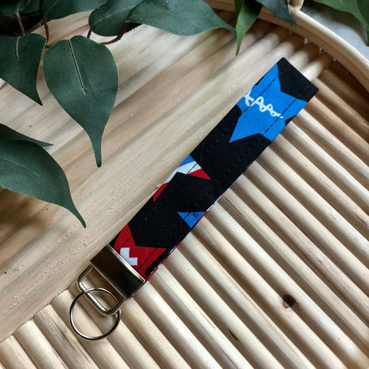 Paramedic Medical Print Fabric Wristlet Keychain, Key Fob