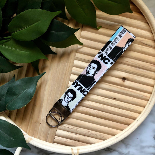 *NSYNC Print Fabric Wristlet Keychain, Key Fob