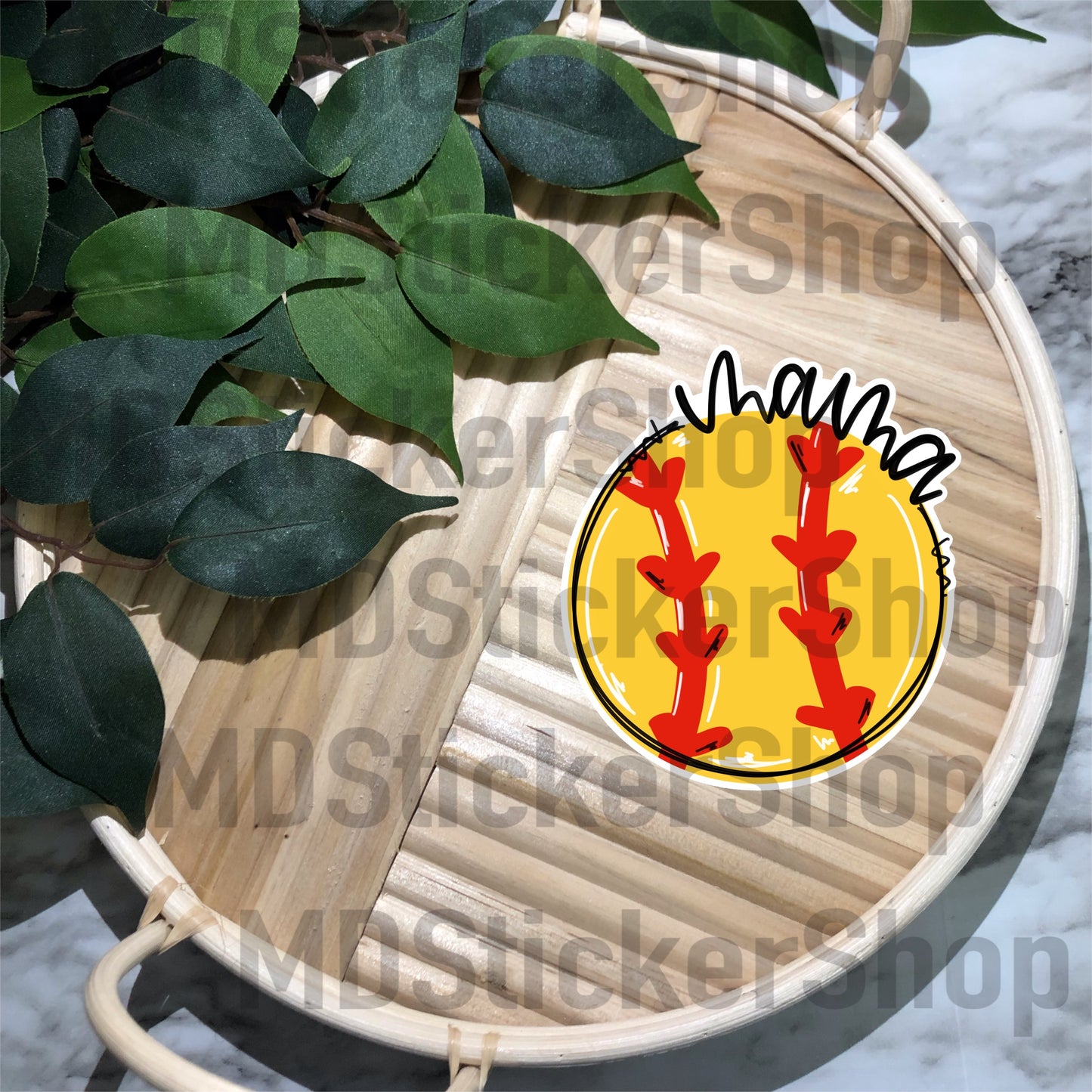 Softball Mama Vinyl Sticker