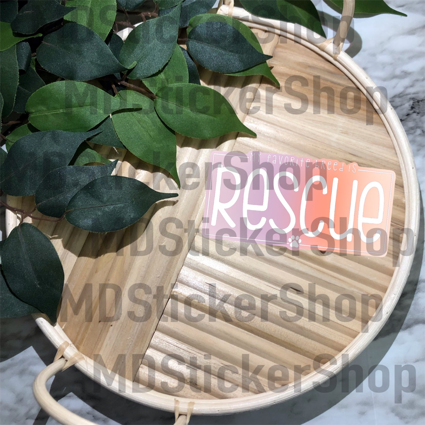 My Favorite Breed Is Rescue Vinyl Sticker