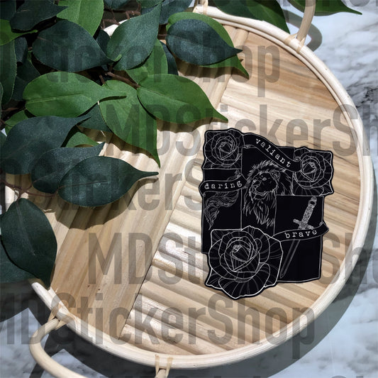 Red House Daring Valiant Brave Vinyl Sticker