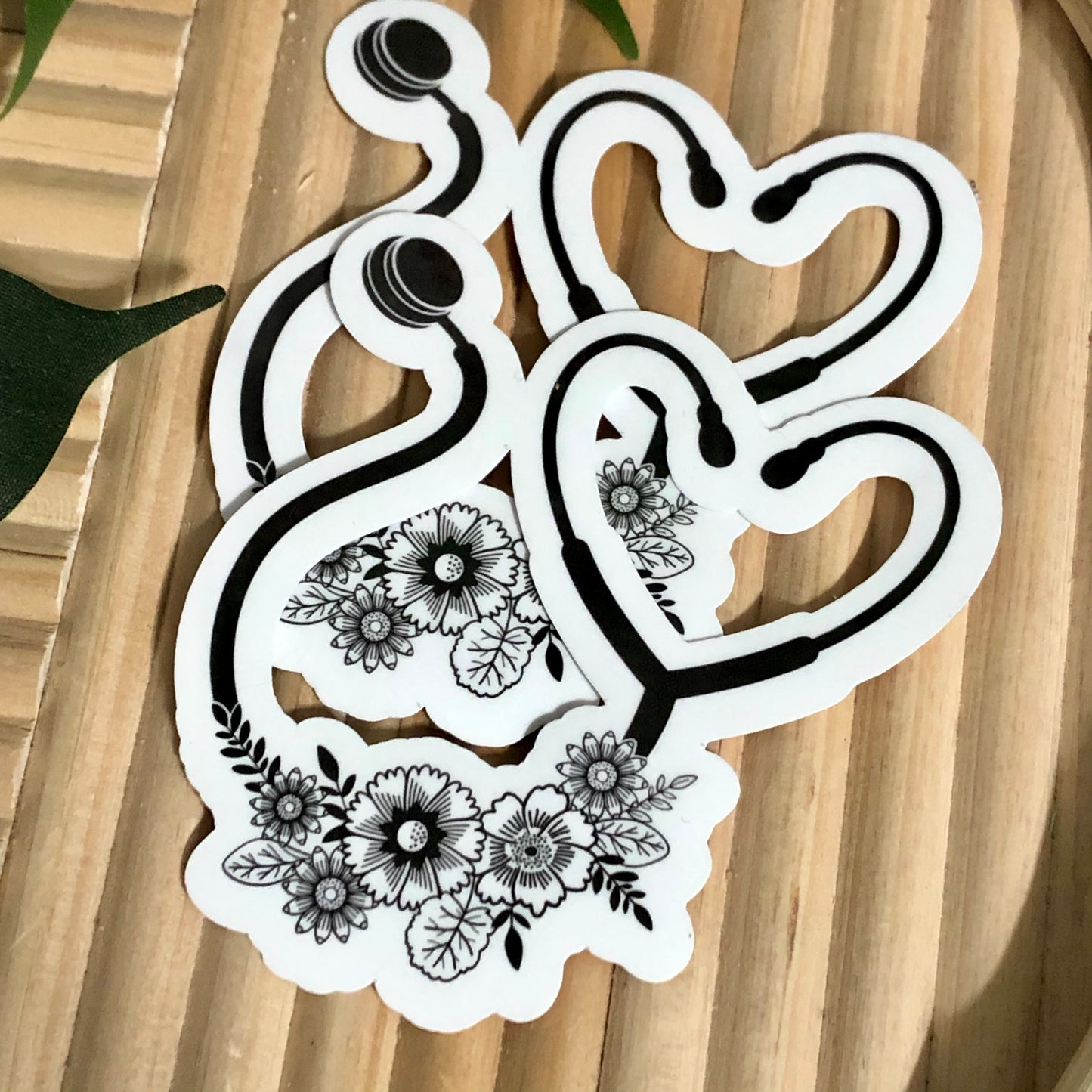Floral Stethoscope Vinyl Sticker