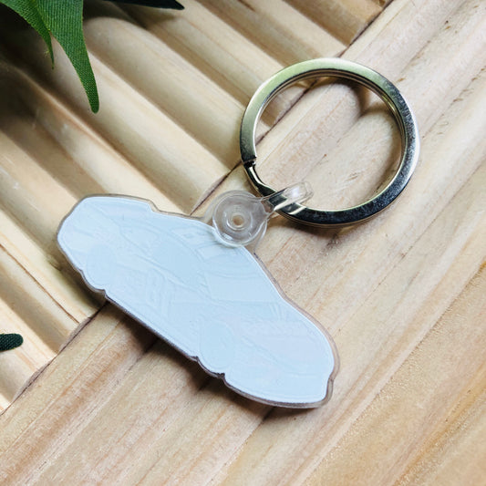 Kyle Busch #18 NASCAR Cup Driver Skittles Darlington Throwback Acrylic Keychain