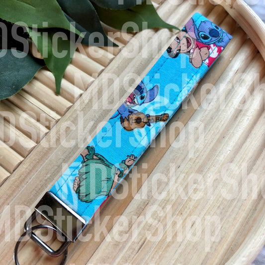 Lilo Hula Print Fabric Keychain