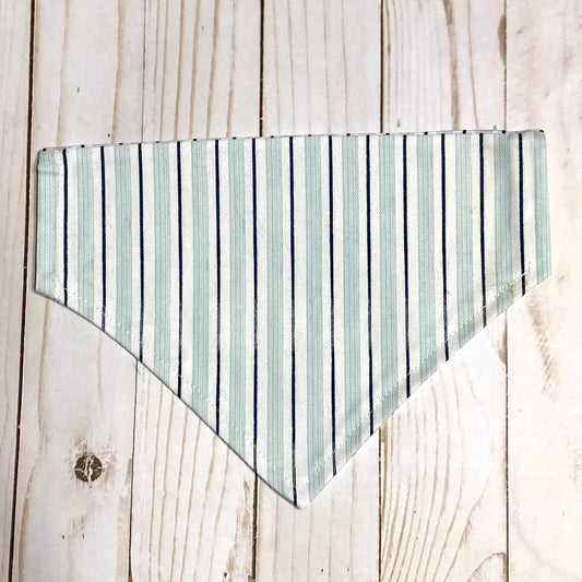 Blue Stripe Print Fabric Pet Bandana