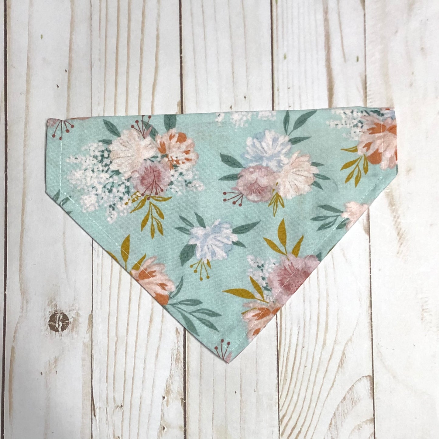 Blue Baby’s Breath Floral Print Fabric Pet Bandana