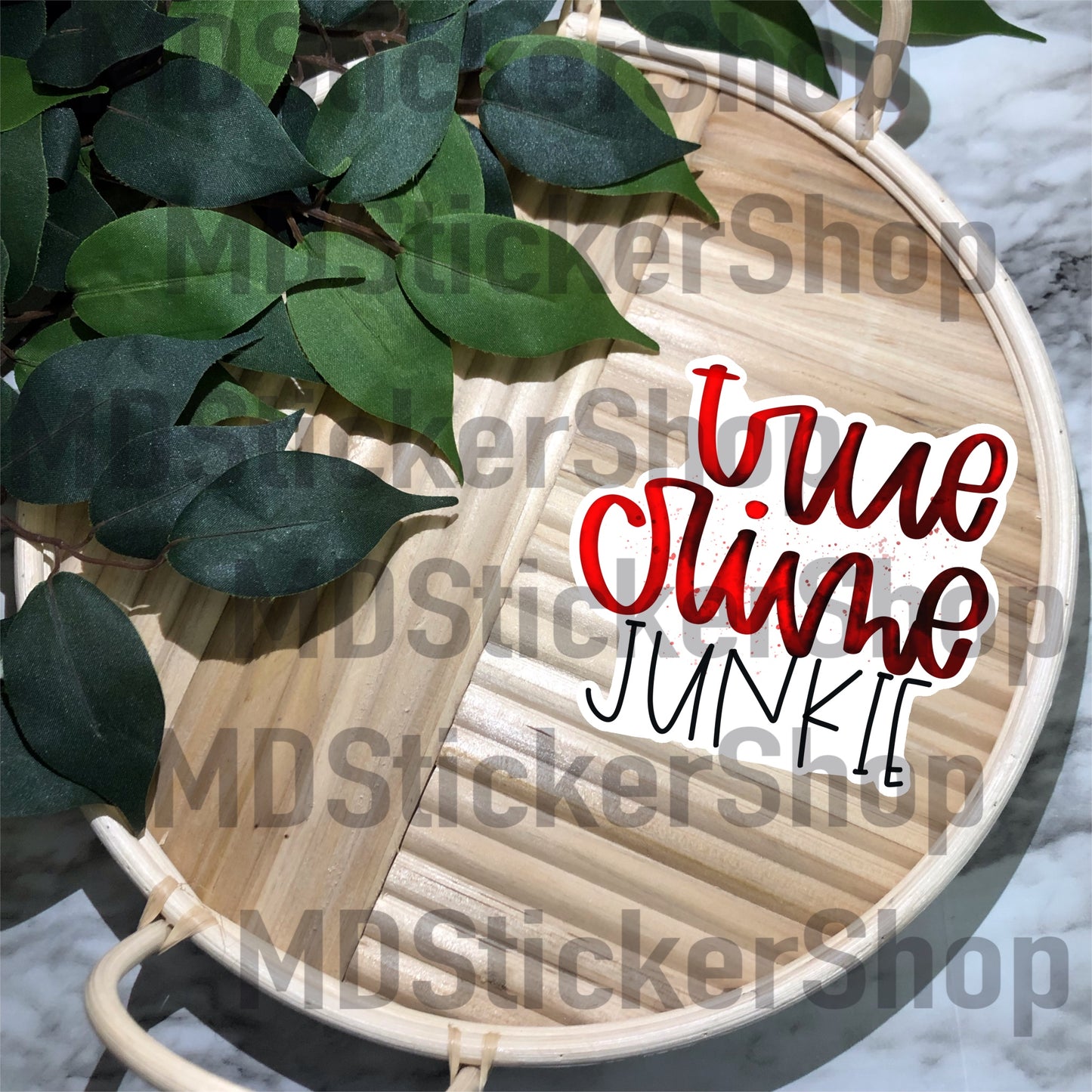 True Crime Junkie Vinyl Sticker