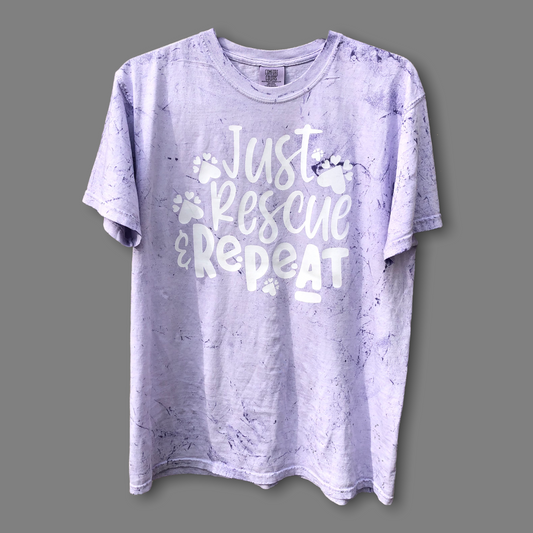 Just Rescue Repeat Purple Color-blast Shirt