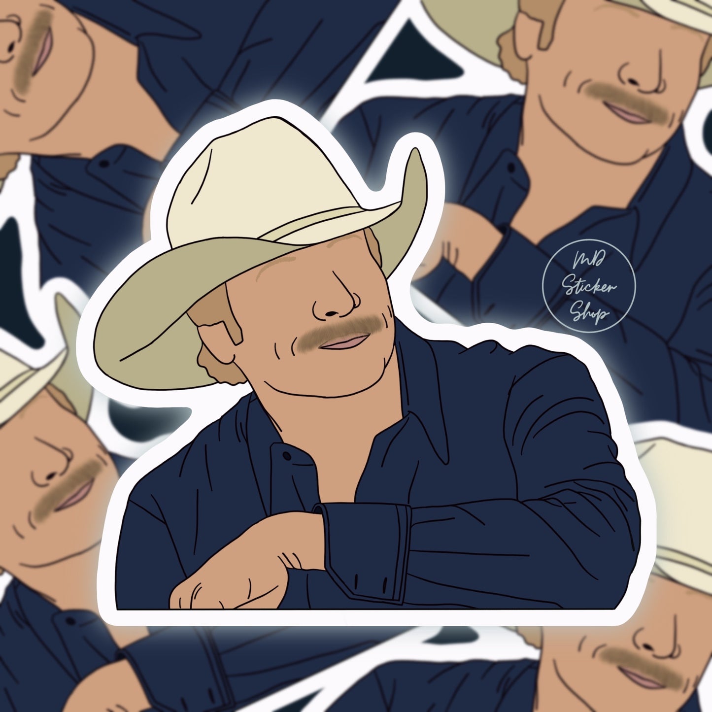 Alan Jackson Throwback Silhouette Sticker