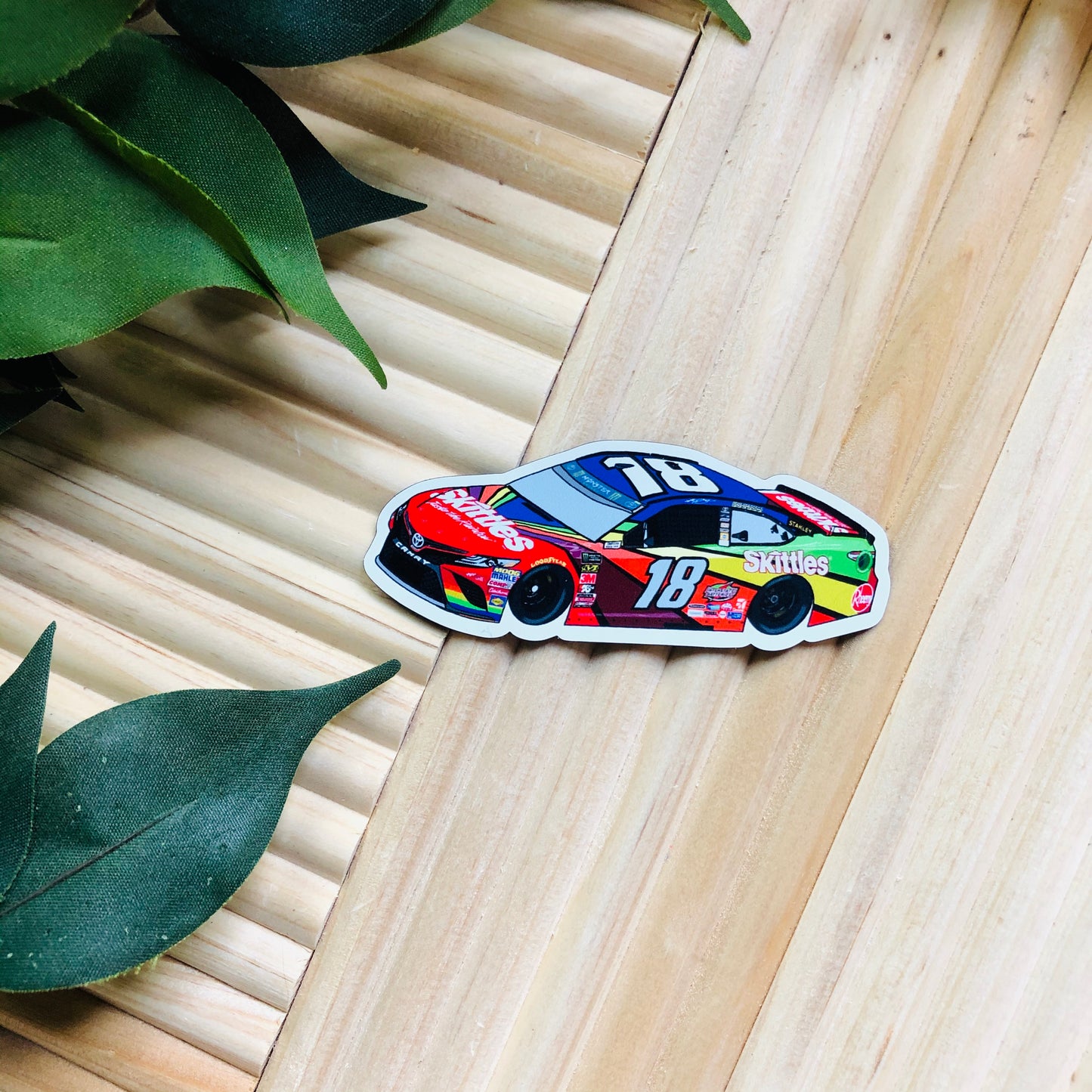 Kyle Busch NASCAR Cup Driver #18 Skittles Darlington Throwback Car Magnet
