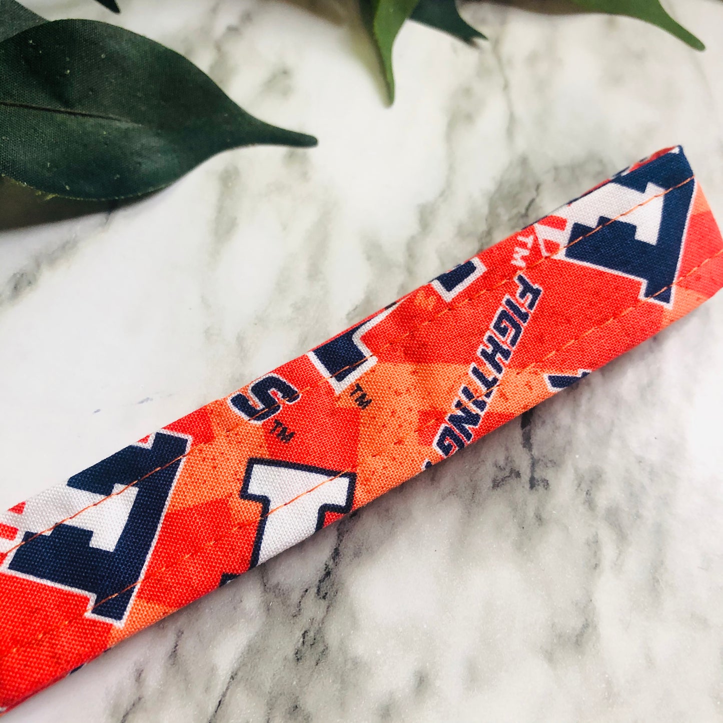 University of Illinois Urbana-Champaign Illini Print Fabric Wristlet Keychain, Key Fob